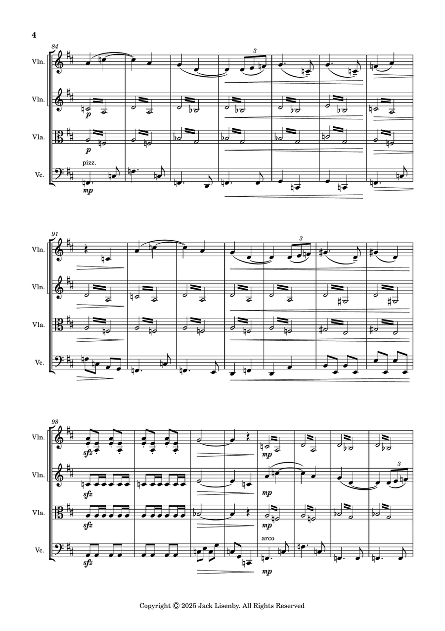 String Quartet in D Major 