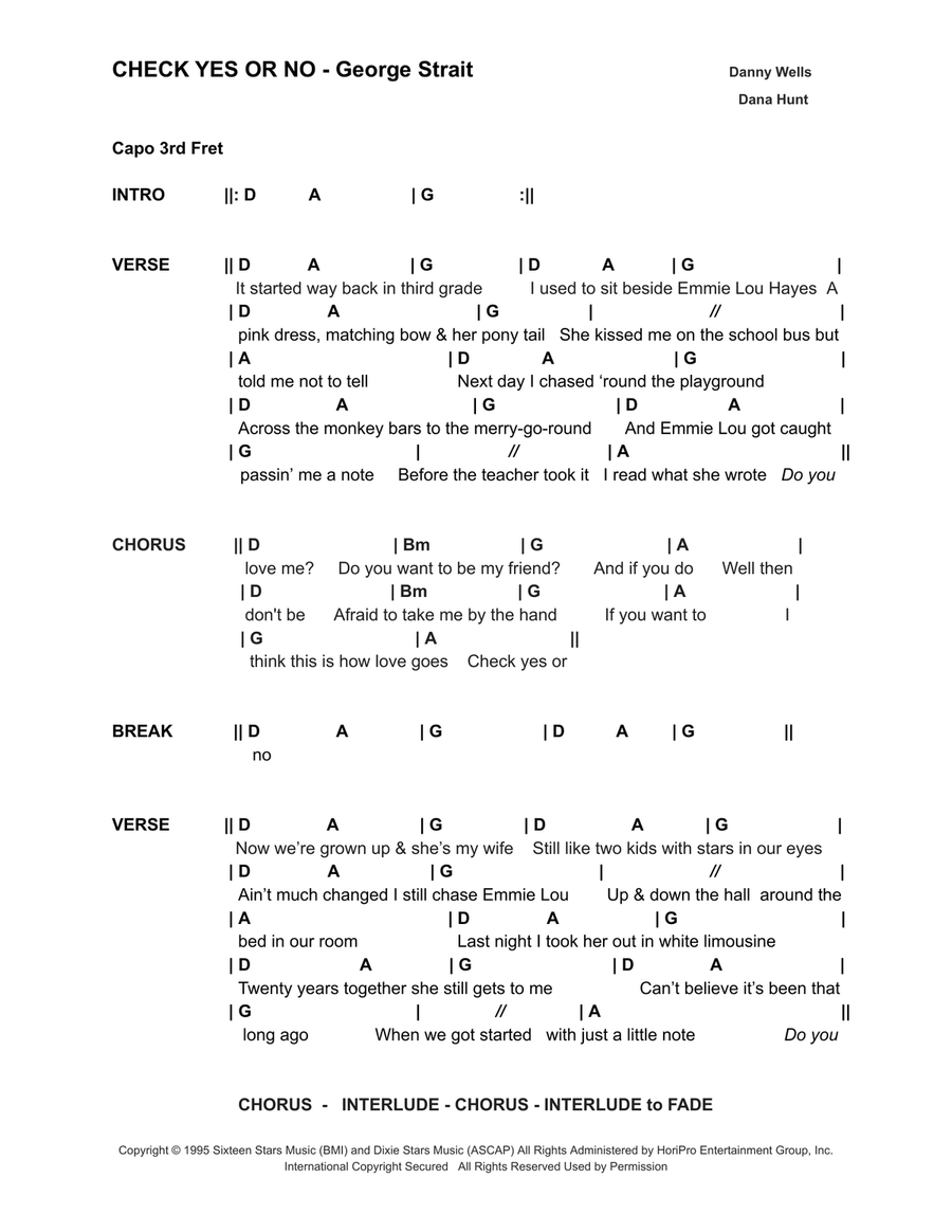 Check Yes Or No Check Yes Or No Acoustic Guitar scores gallery preview page 1