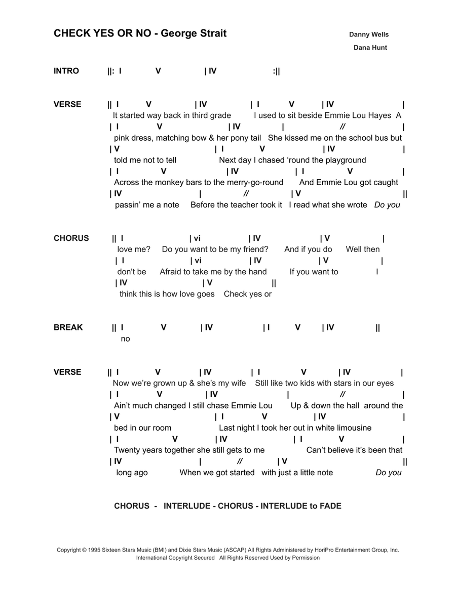 Check Yes Or No Check Yes Or No Piano scores gallery preview page 1