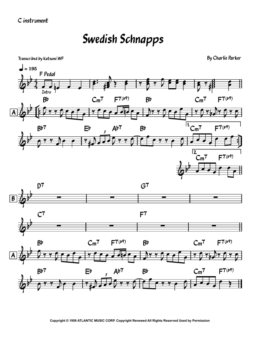 Swedish Schnapps Swedish Schnapps Piano scores gallery preview page 1