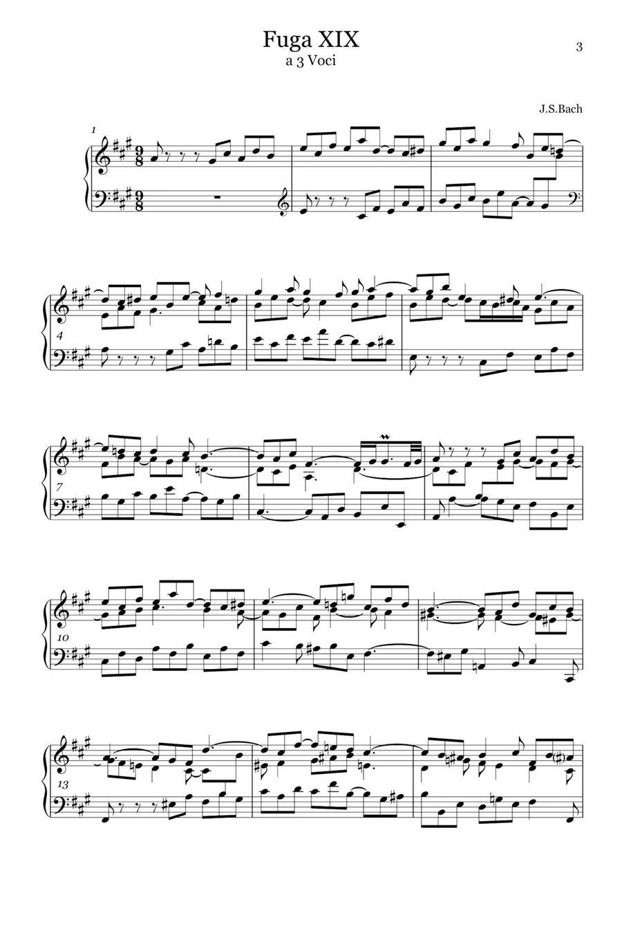 Preludio ⅩⅨ BWV864 - Johann Sebastian Bach Piano Solo scores gallery preview page 3