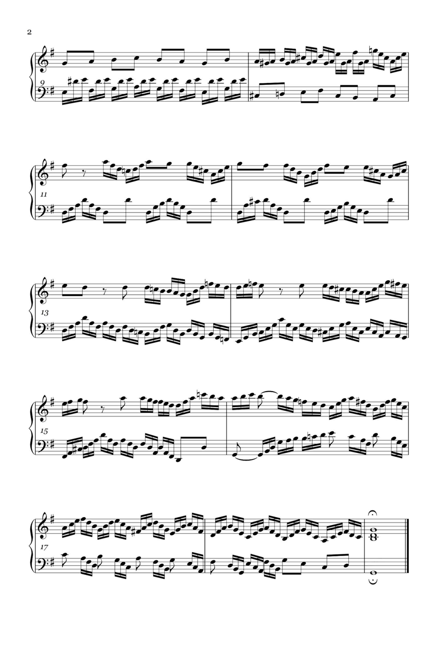 Preludio XV BWV860 - Johann Sebastian Bach Piano Solo scores gallery preview page 2