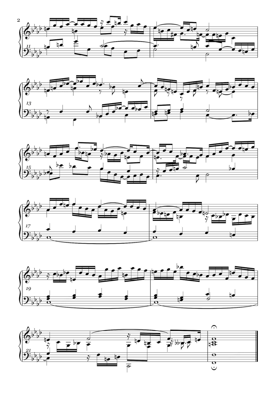 Preludio Ⅻ BWV857 - Johann Sebastian Bach Piano Solo scores gallery preview page 2