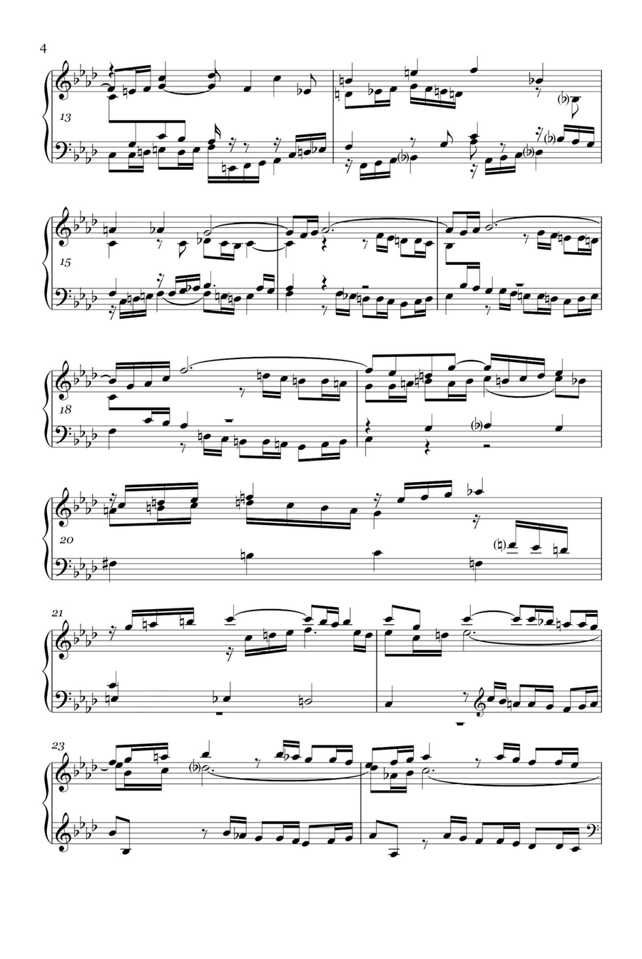 Preludio Ⅻ BWV857 - Johann Sebastian Bach Piano Solo scores gallery preview page 4