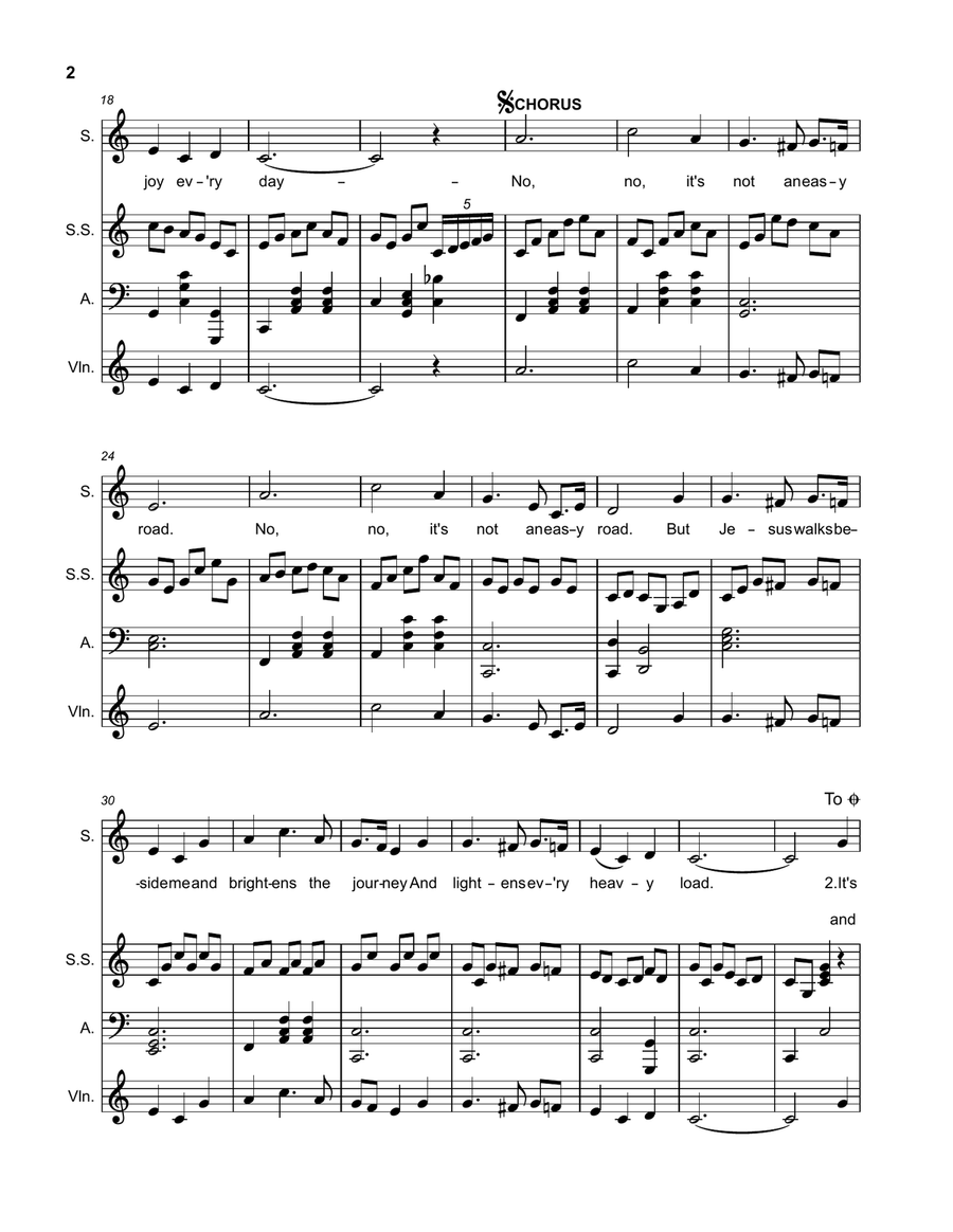 It's Not an Easy Road key of C A Cappella scores gallery preview page 2