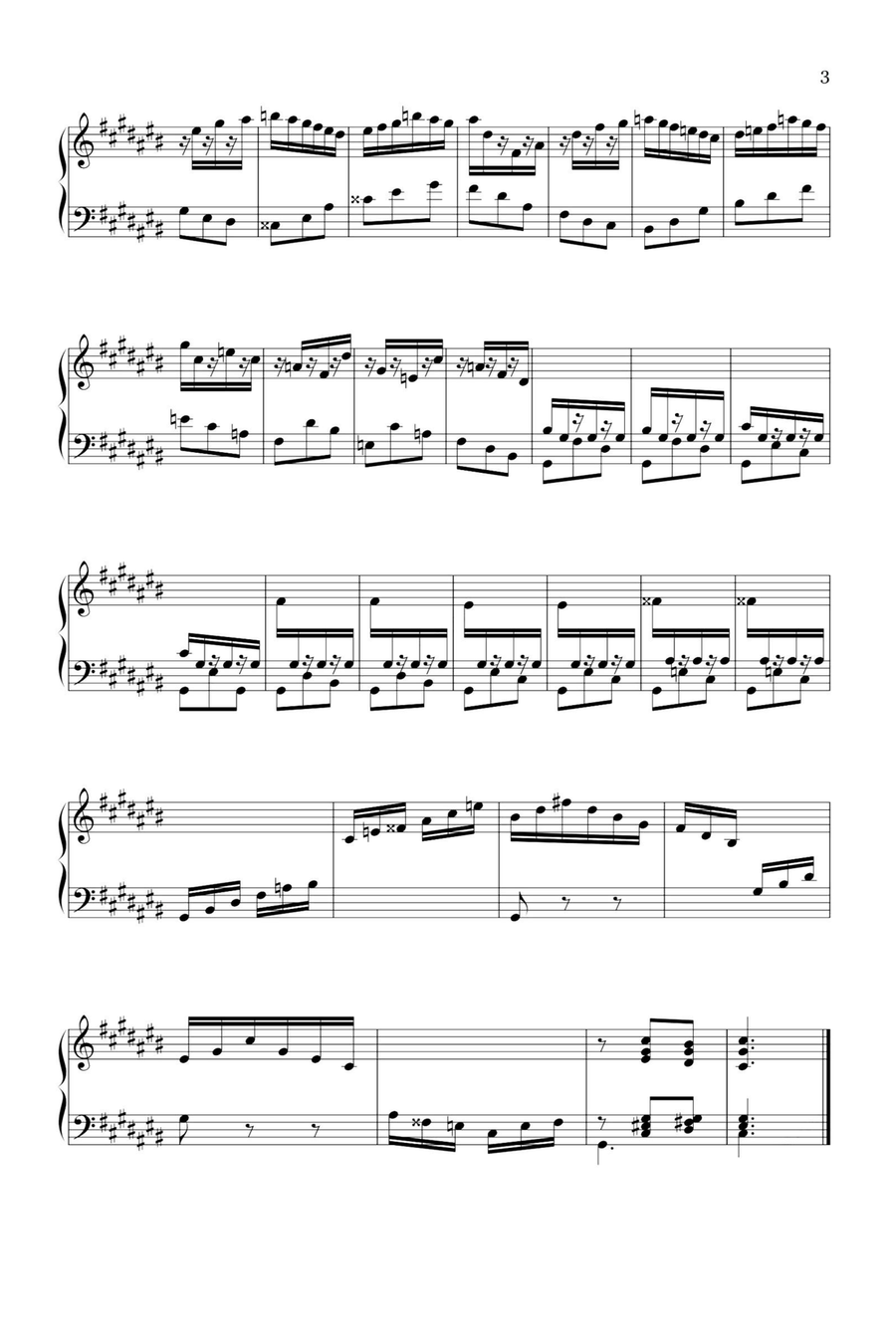 Preludio Ⅲ - Johann Sebastian Bach by Johann Sebastian Bach Piano Solo - Digital Sheet Music page 3