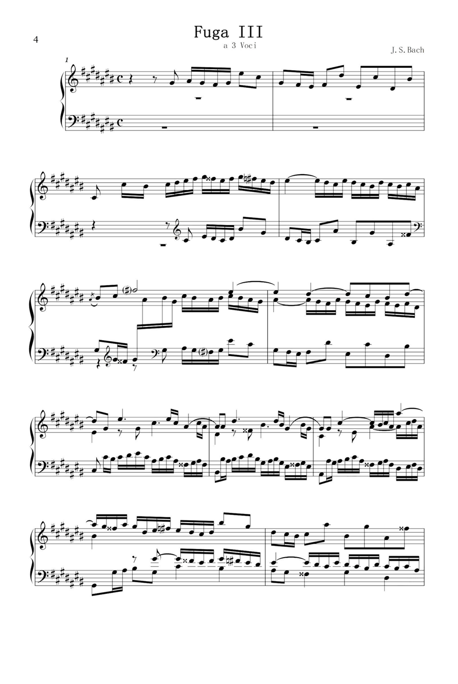 Preludio Ⅲ - Johann Sebastian Bach by Johann Sebastian Bach Piano Solo - Digital Sheet Music page 4