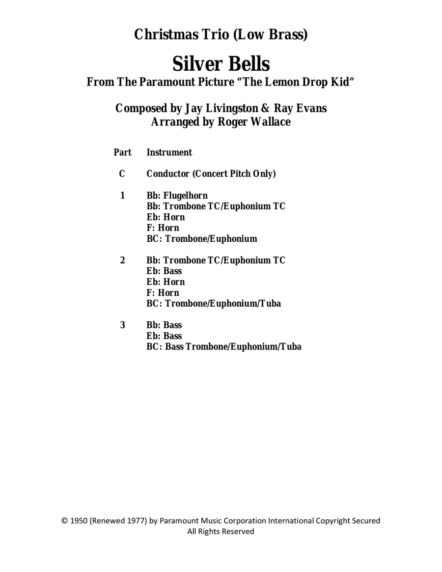 Silver Bells Silver Bells Trombone Trio scores gallery preview page 1