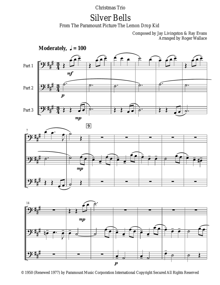Silver Bells Silver Bells Trombone Trio scores gallery preview page 2