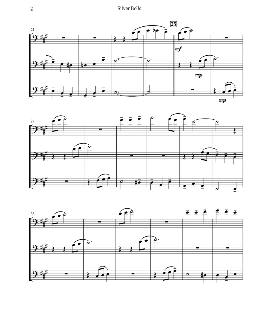 Silver Bells Silver Bells Trombone Trio scores gallery preview page 3