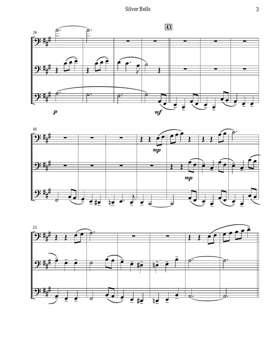 Silver Bells Silver Bells Trombone Trio scores gallery preview page 4