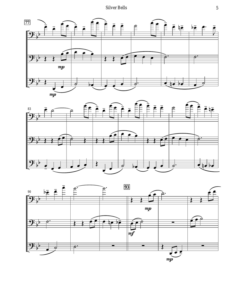 Silver Bells Silver Bells Trombone Trio scores gallery preview page 6