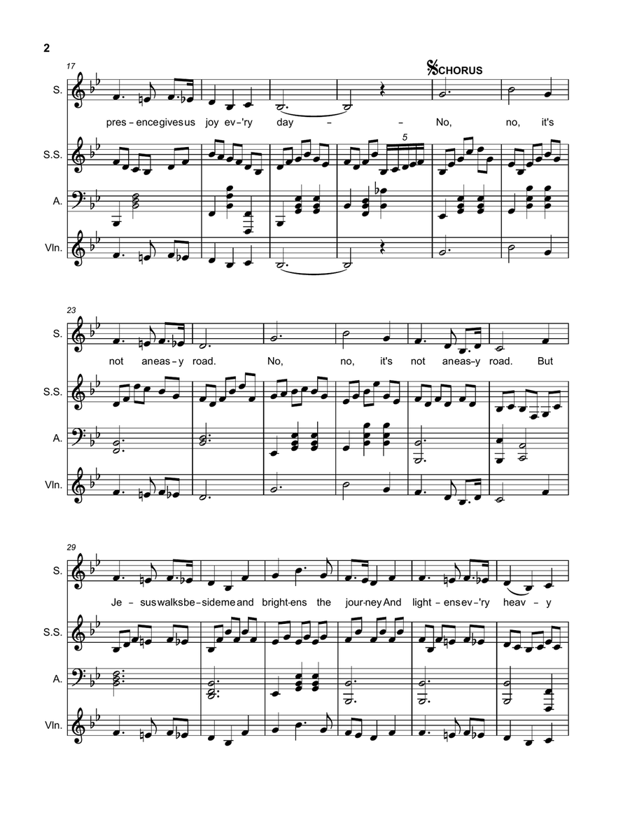 It's Not an Easy Road Bb It's Not an Easy Road Bb A Cappella scores gallery preview page 2