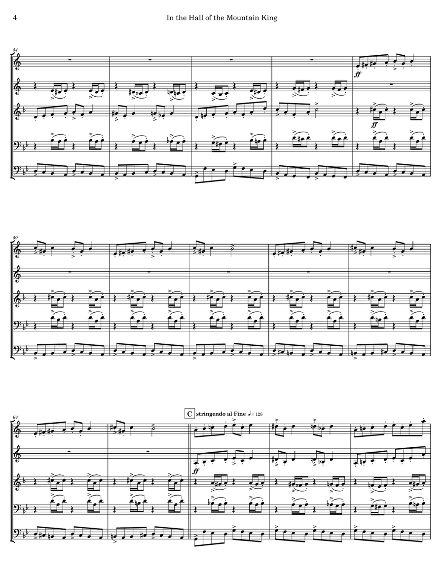 In the Hall of the Mountain King Brass Ensemble scores gallery preview page 4
