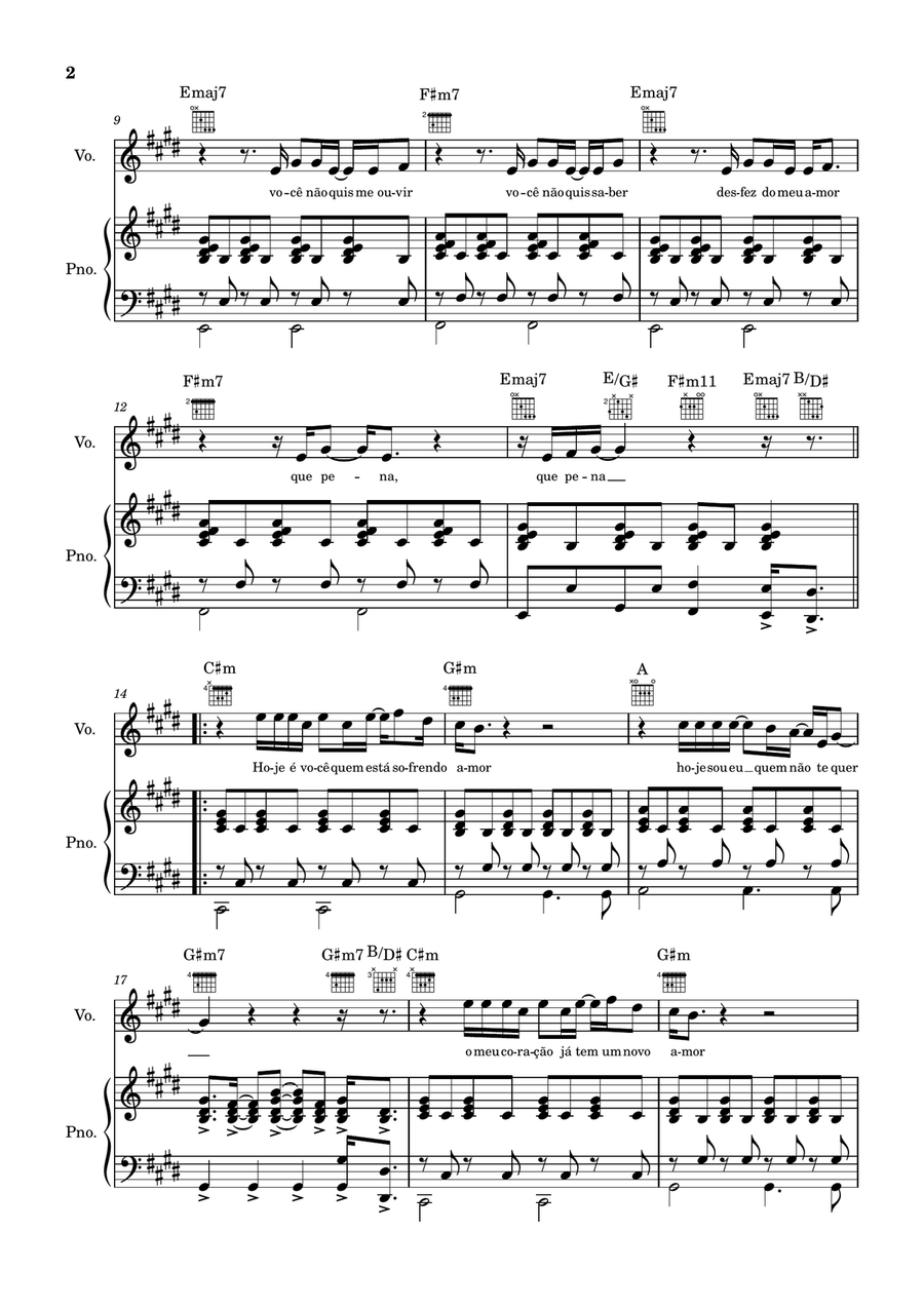 É Tarde Demais É Tarde Demais Piano, Vocal scores gallery preview page 2