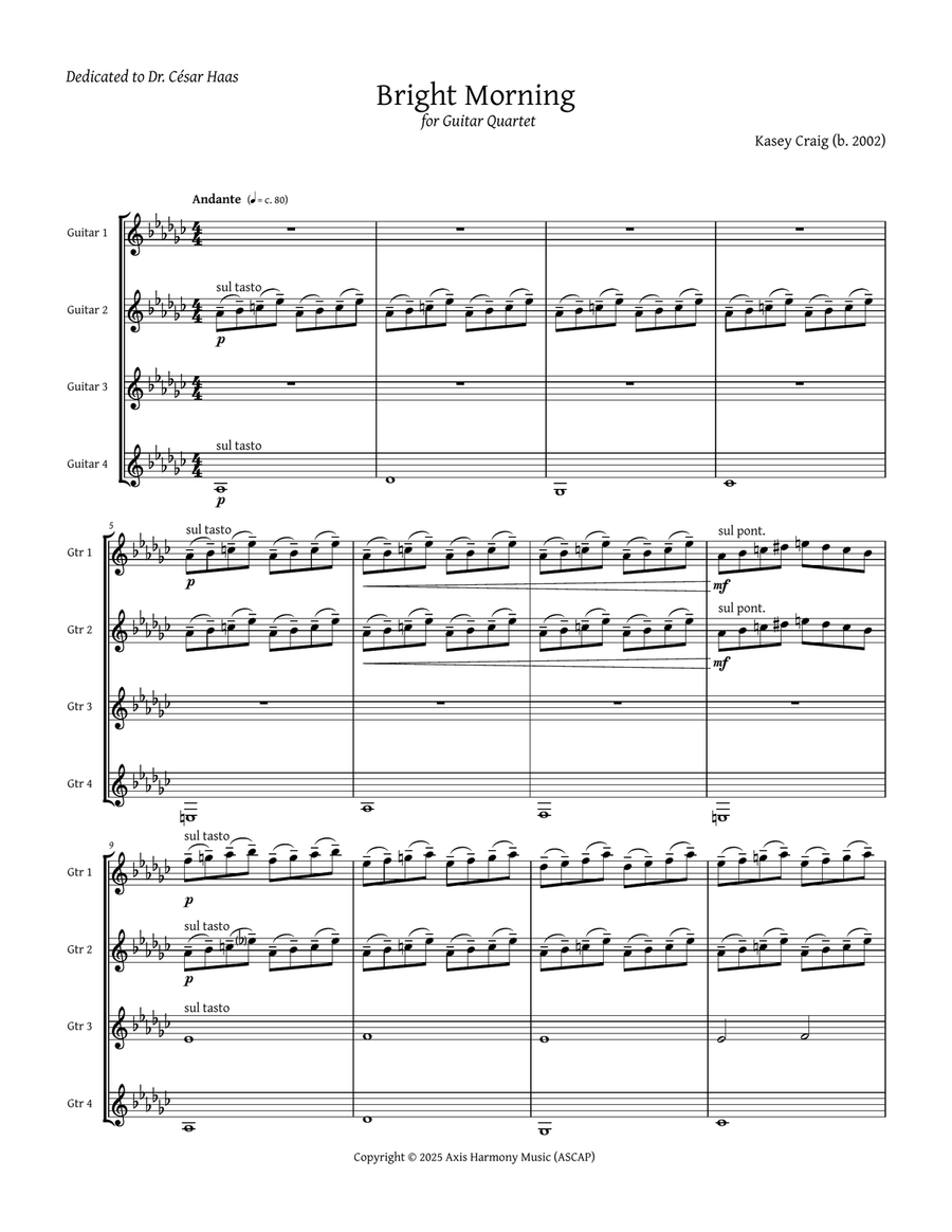 Bright Morning Bright Morning Guitar Ensemble scores gallery preview page 1