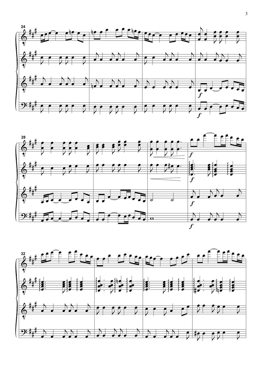 Polovtsian Dance from Prince Igor Guitar Ensemble scores gallery preview page 3