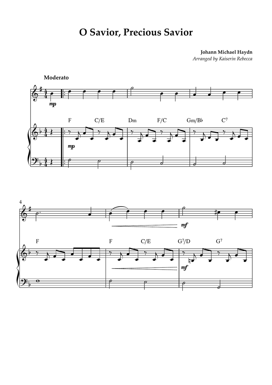 O Savior, Precious Savior Tenor Saxophone scores gallery preview page 1