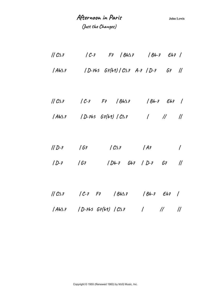 Afternoon In Paris Afternoon In Paris Piano scores gallery preview page 1