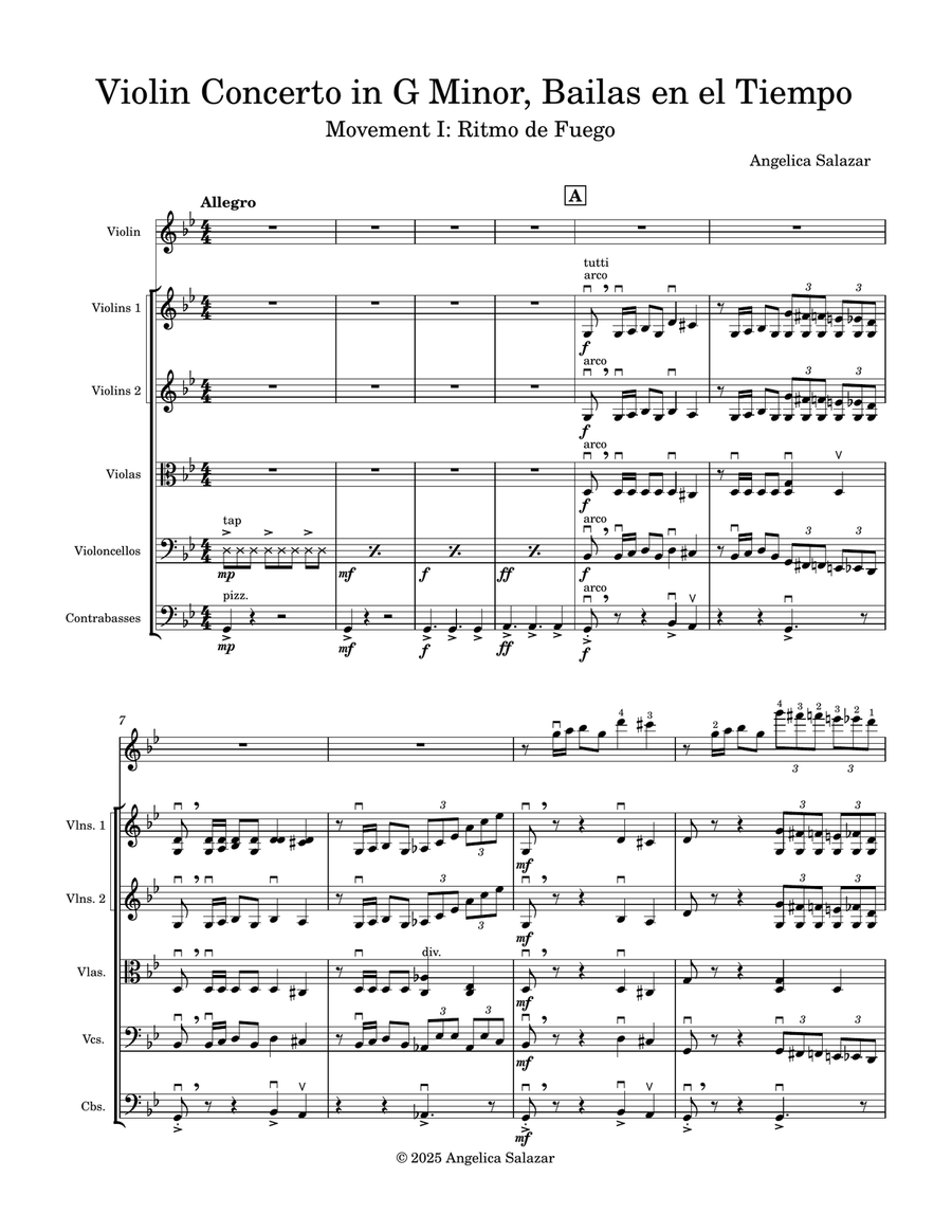Violin Concerto in G Minor, Bailas en el Tiempo Chamber Music scores gallery preview page 5