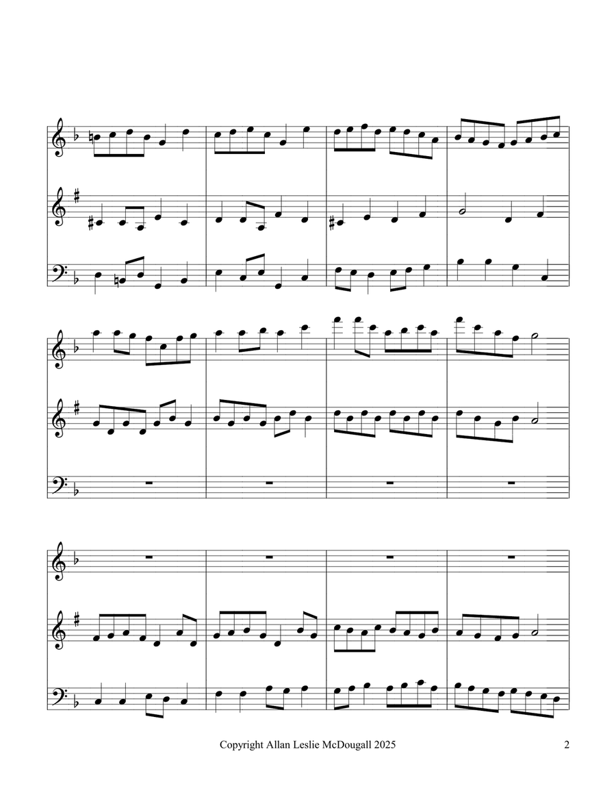 Fugue for flute, clarinet and bassoon Small Ensemble scores gallery preview page 2
