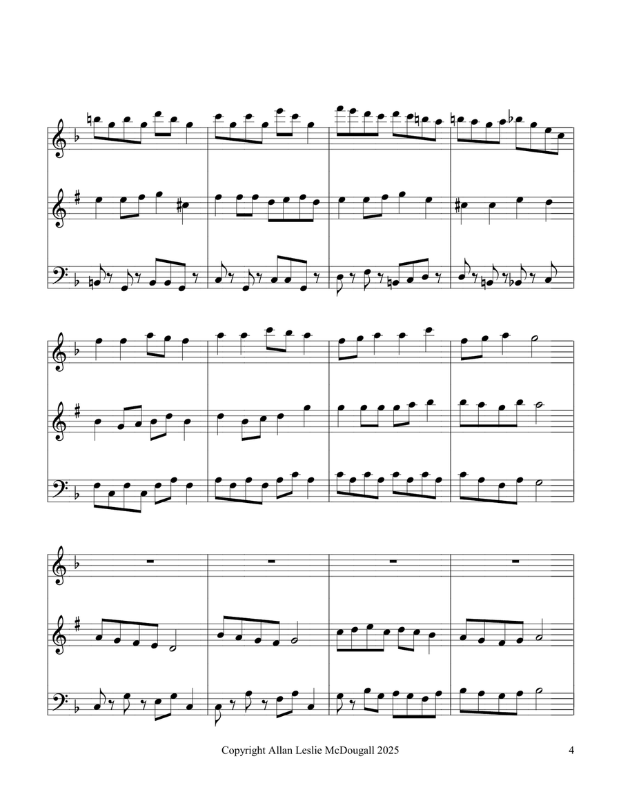 Fugue for flute, clarinet and bassoon Small Ensemble scores gallery preview page 4