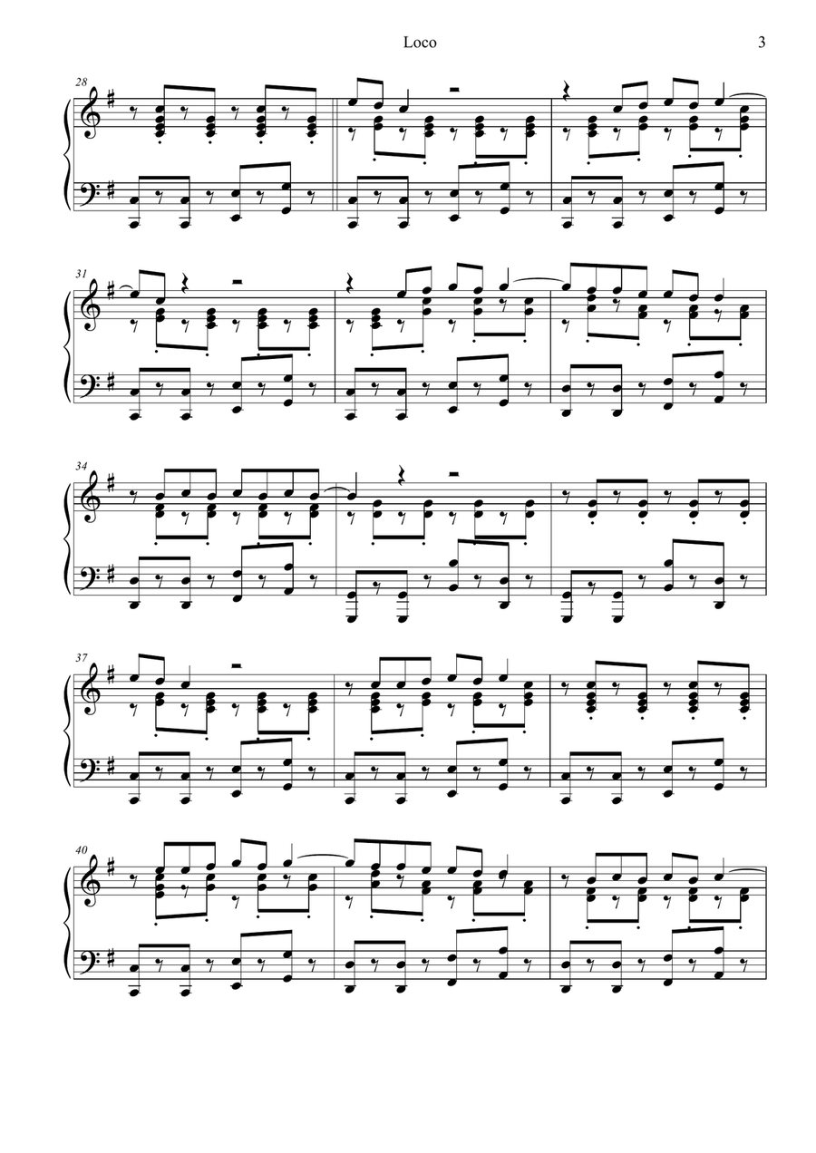 Loco (Featuring Romeo Santos) Piano Solo scores gallery preview page 3