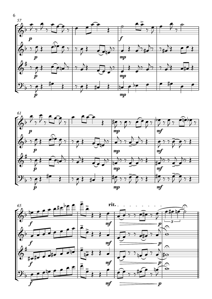 Pomegranate - Wind Quartet Woodwind Quartet scores gallery preview page 6