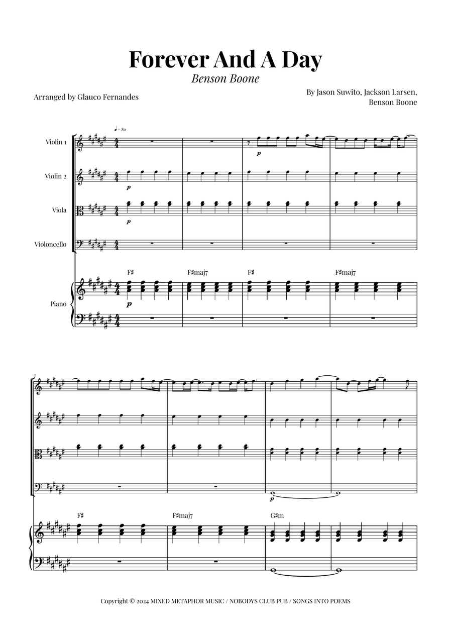 Forever And A Day Piano Quintet scores gallery preview page 1