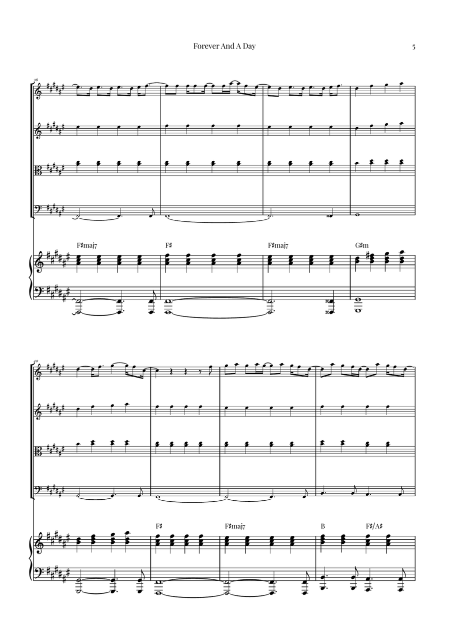Forever And A Day Piano Quintet scores gallery preview page 5