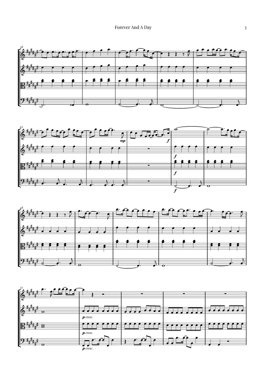 Forever And A Day String Quartet scores gallery preview page 3