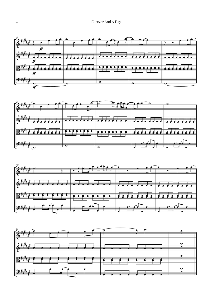 Forever And A Day String Quartet scores gallery preview page 4