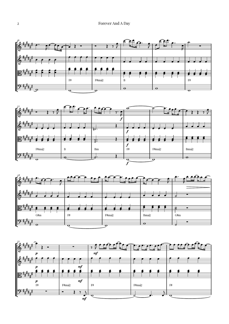 Forever And A Day String Quartet scores gallery preview page 2