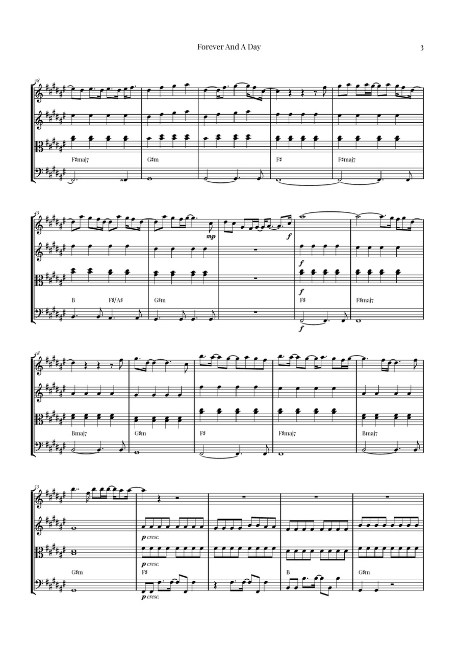 Forever And A Day String Quartet scores gallery preview page 3