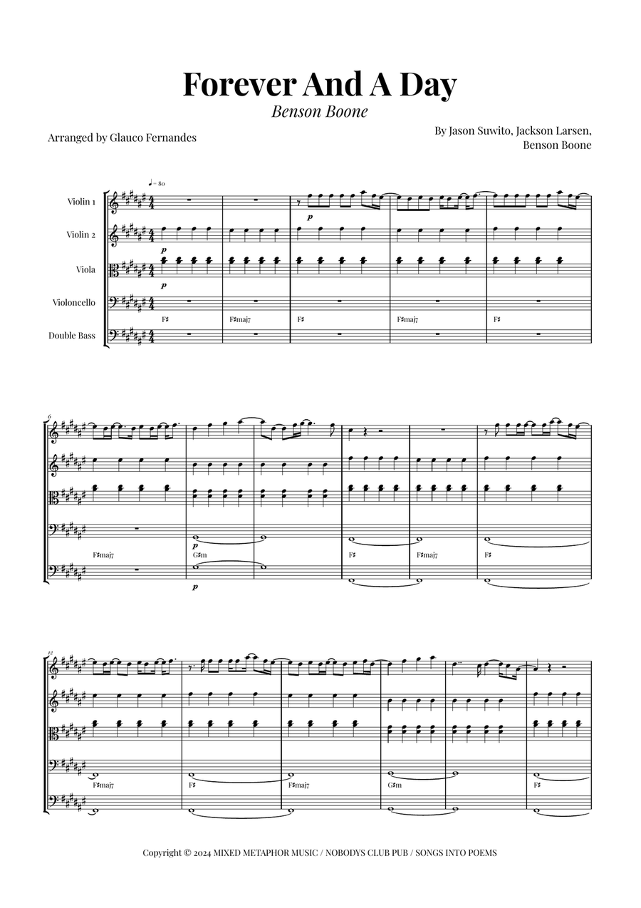 Forever And A Day String Orchestra scores gallery preview page 1