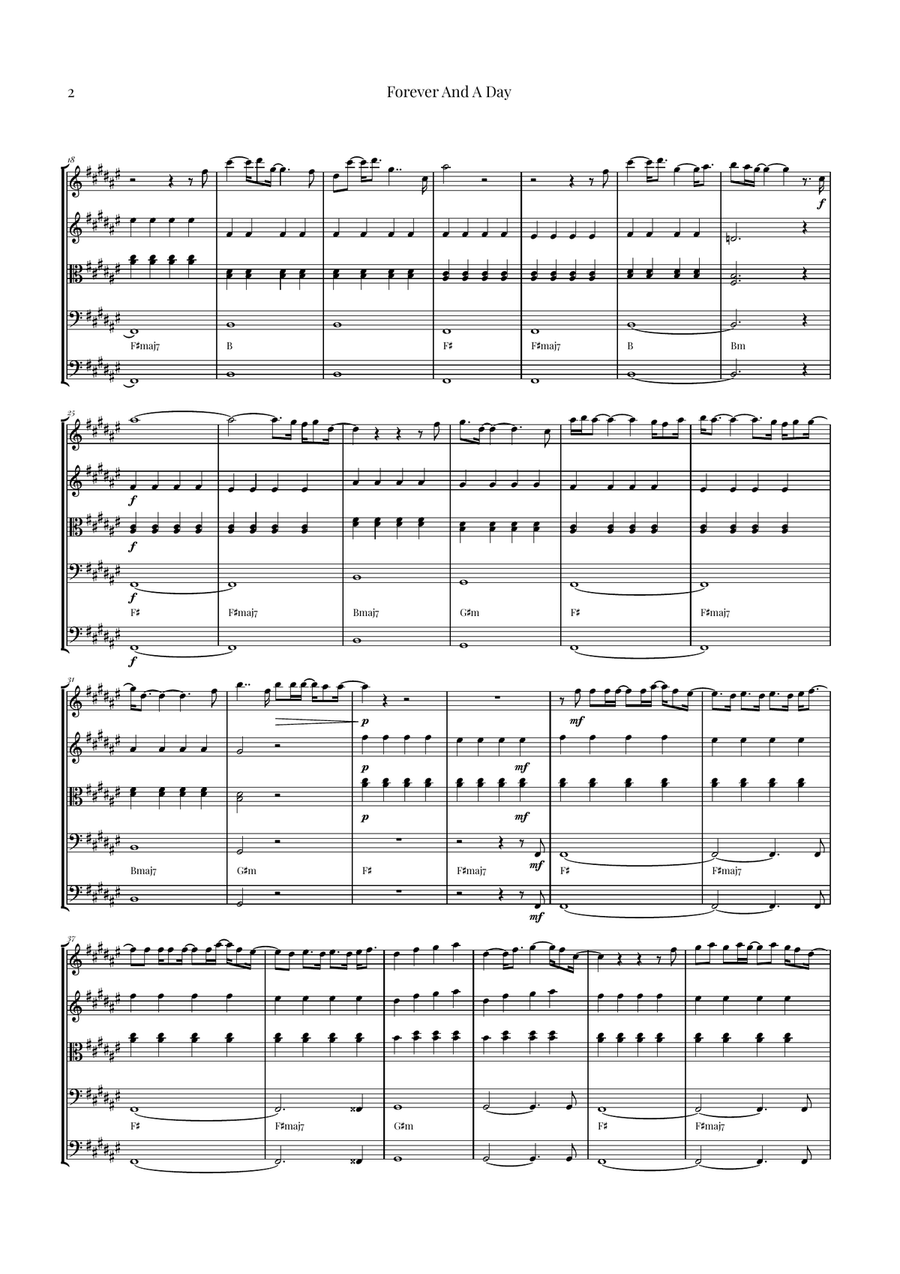 Forever And A Day String Orchestra scores gallery preview page 2