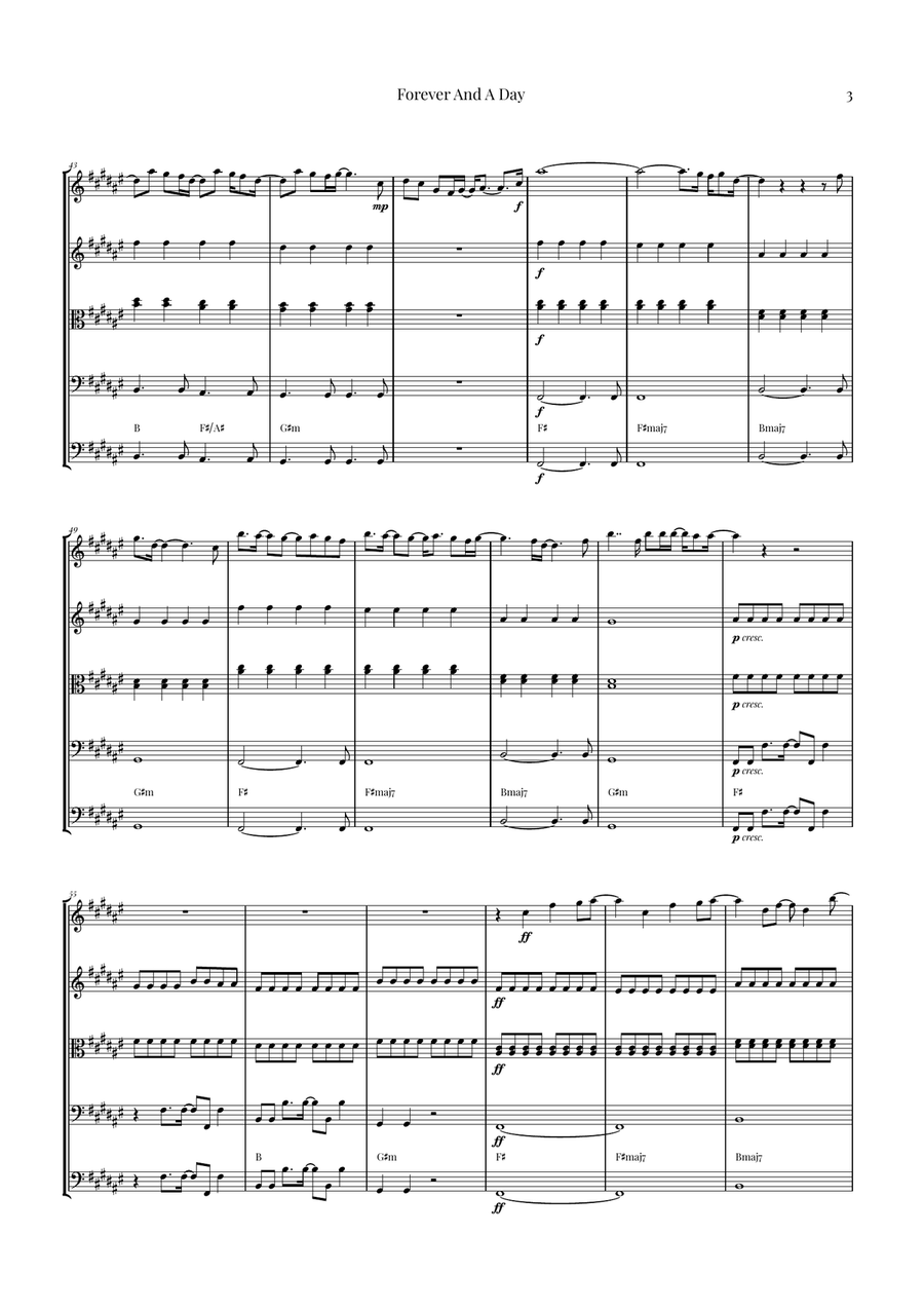 Forever And A Day String Orchestra scores gallery preview page 3