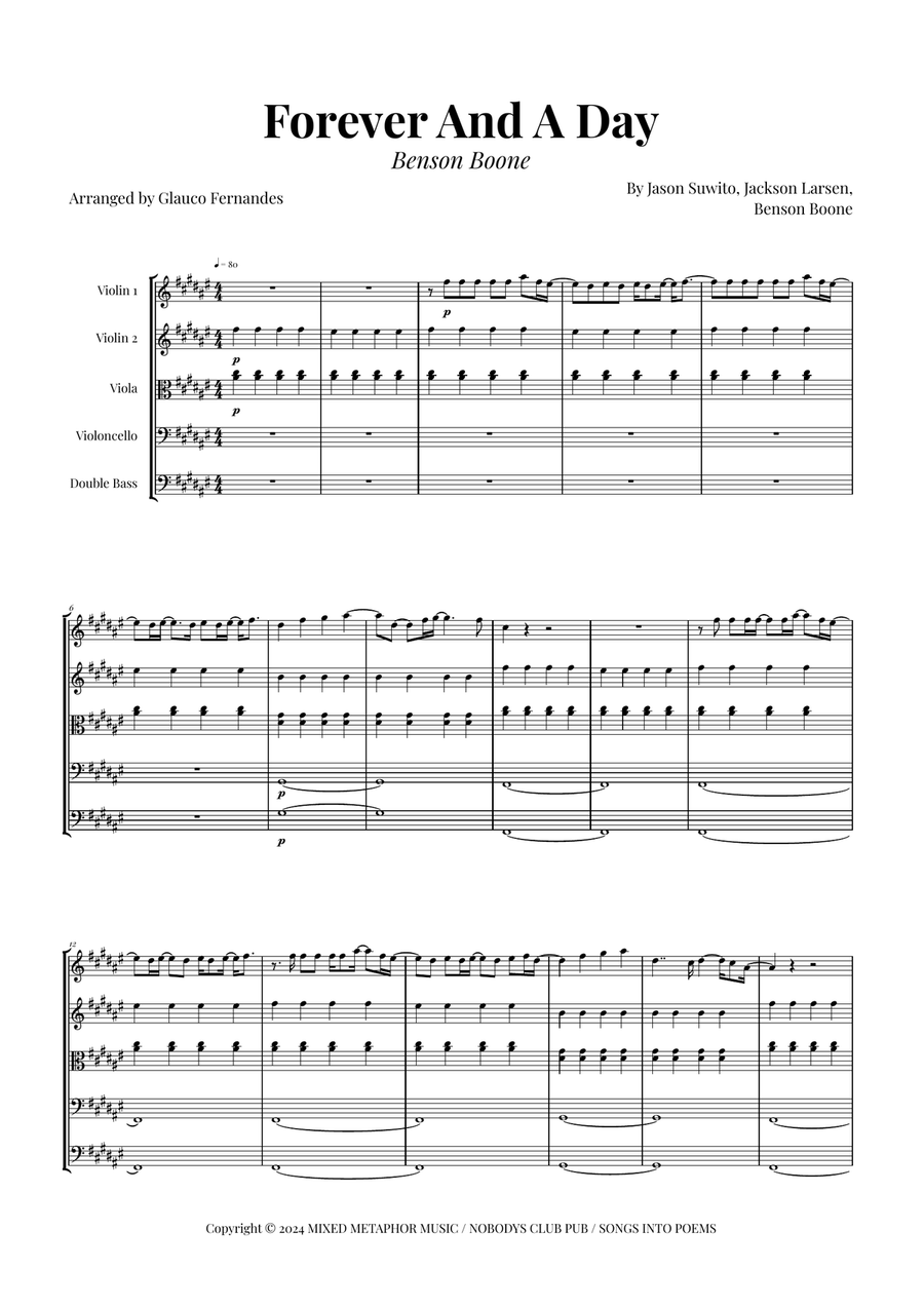 Forever And A Day String Orchestra scores gallery preview page 1