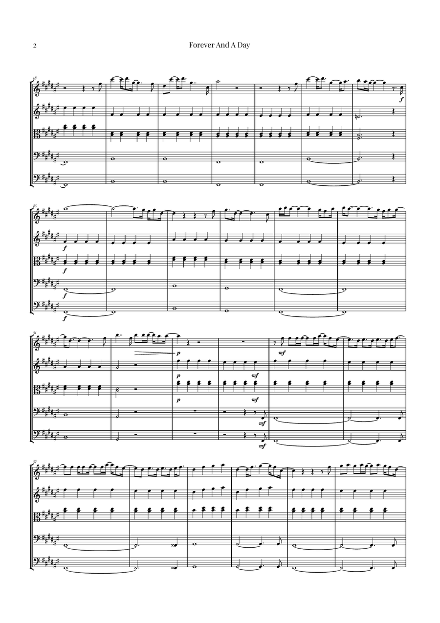 Forever And A Day String Orchestra scores gallery preview page 2