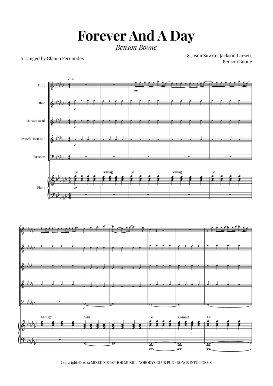 Forever And A Day Woodwind Quintet scores gallery preview page 1