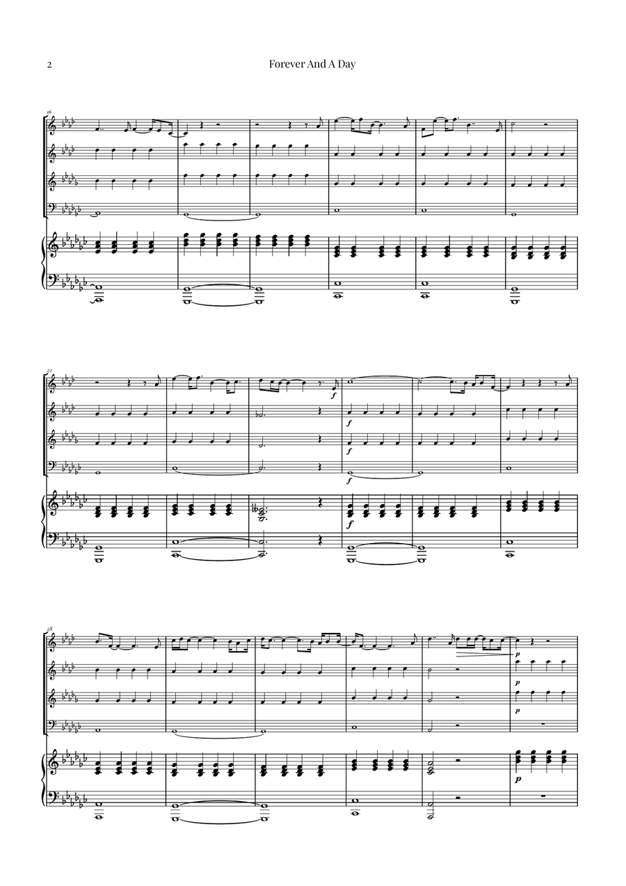 Forever And A Day Brass Quartet scores gallery preview page 2