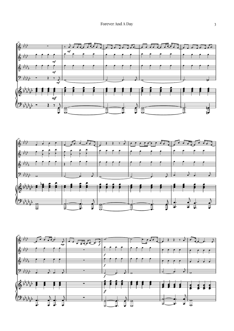 Forever And A Day Brass Quartet scores gallery preview page 3