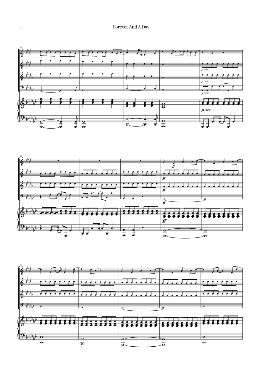Forever And A Day Brass Quartet scores gallery preview page 4