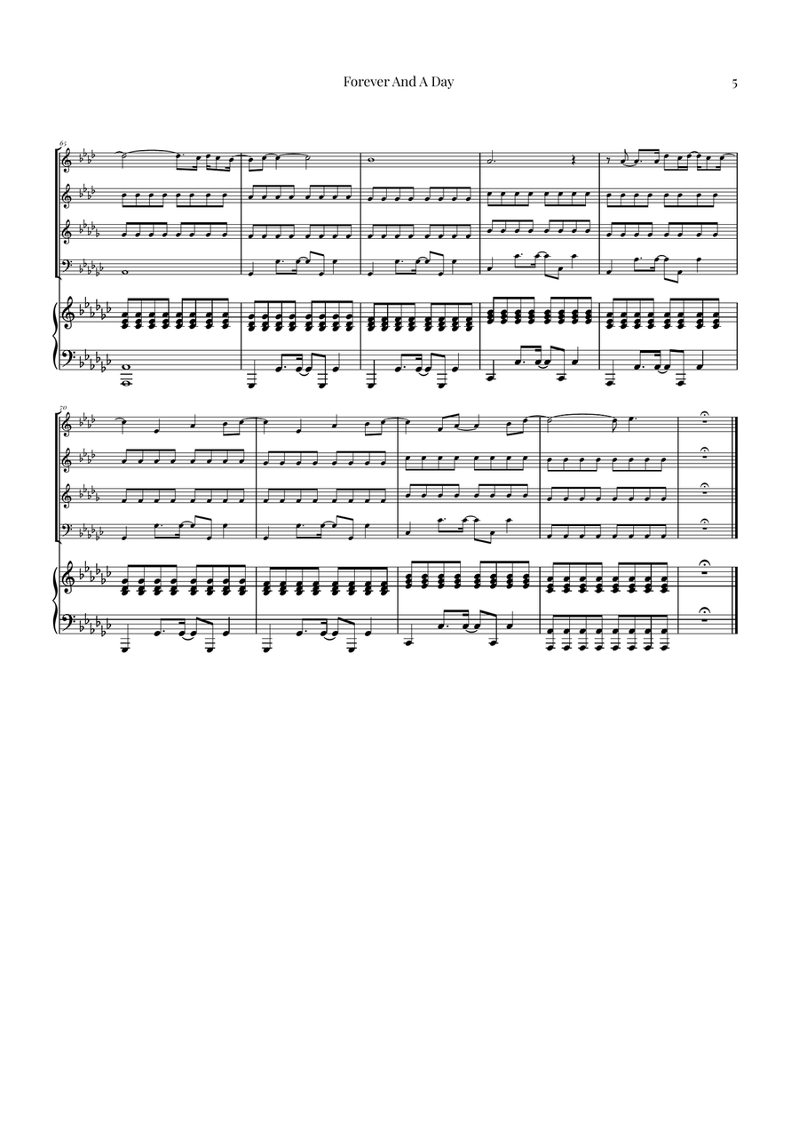 Forever And A Day Brass Quartet scores gallery preview page 5