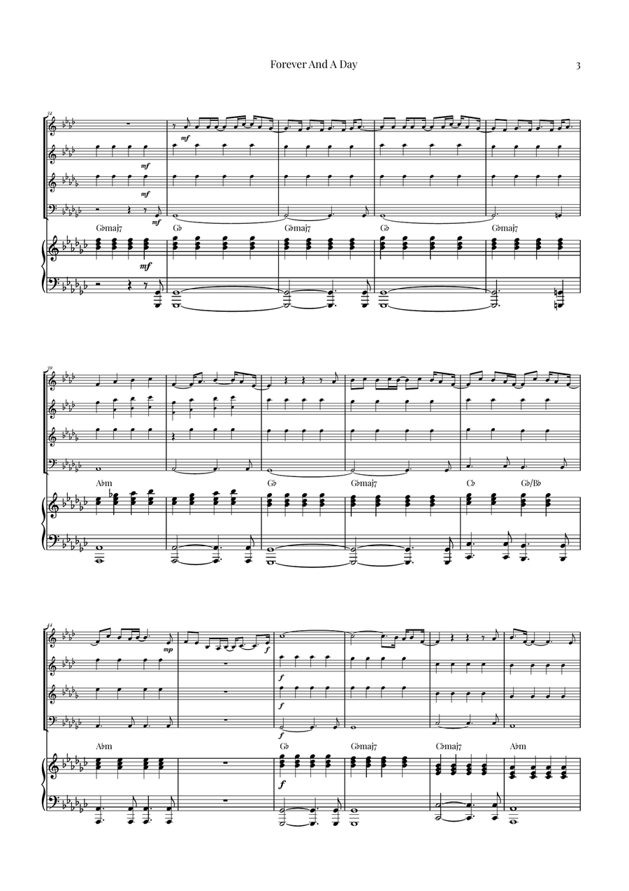 Forever And A Day Brass Quartet scores gallery preview page 3