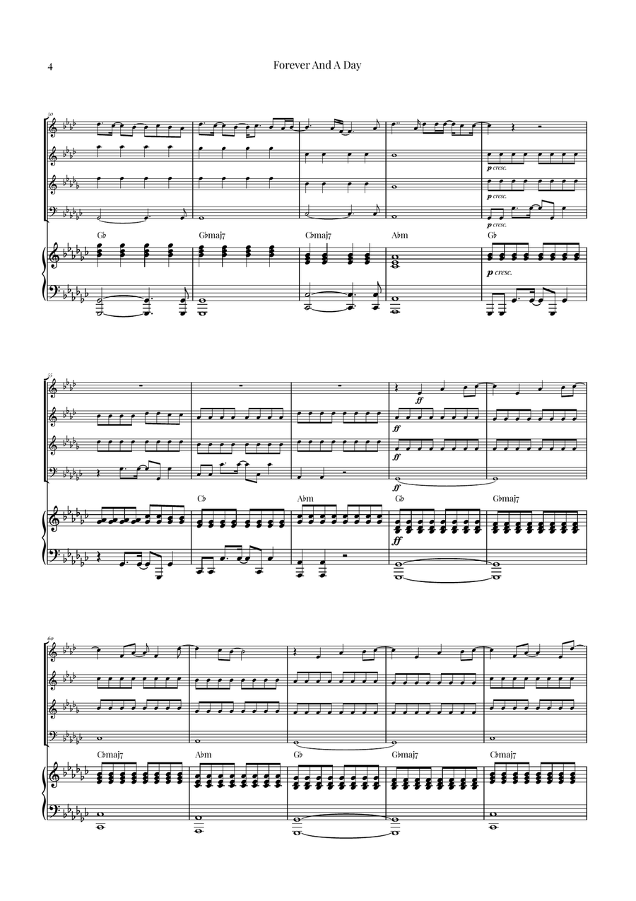 Forever And A Day Brass Quartet scores gallery preview page 4