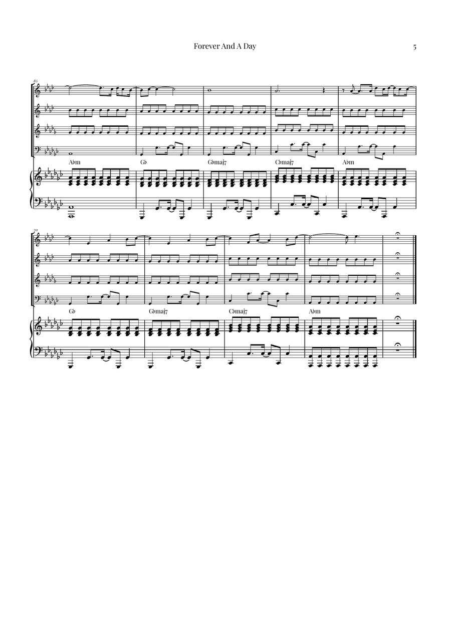 Forever And A Day Brass Quartet scores gallery preview page 5