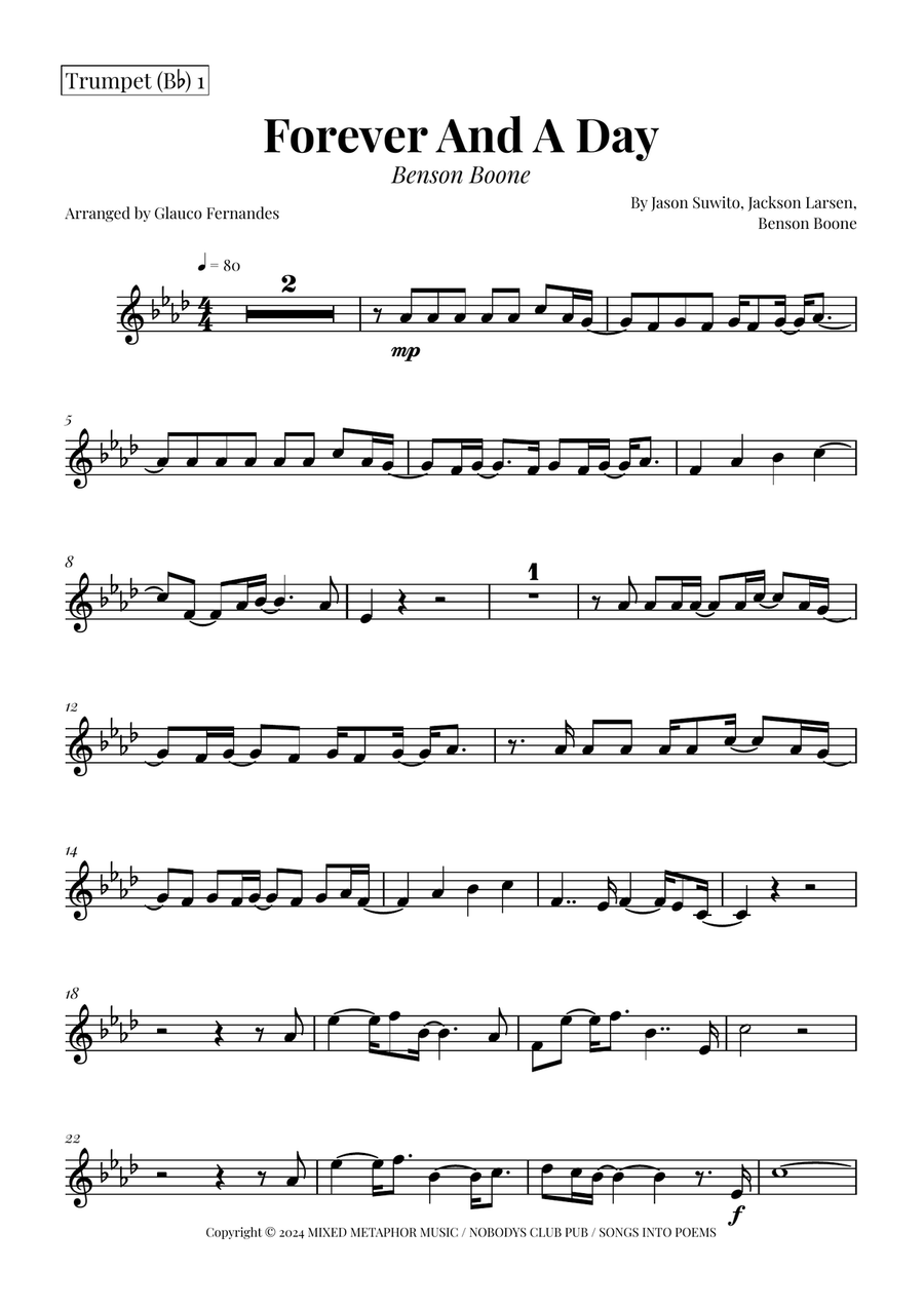 Forever And A Day Brass Quartet scores gallery preview page 6