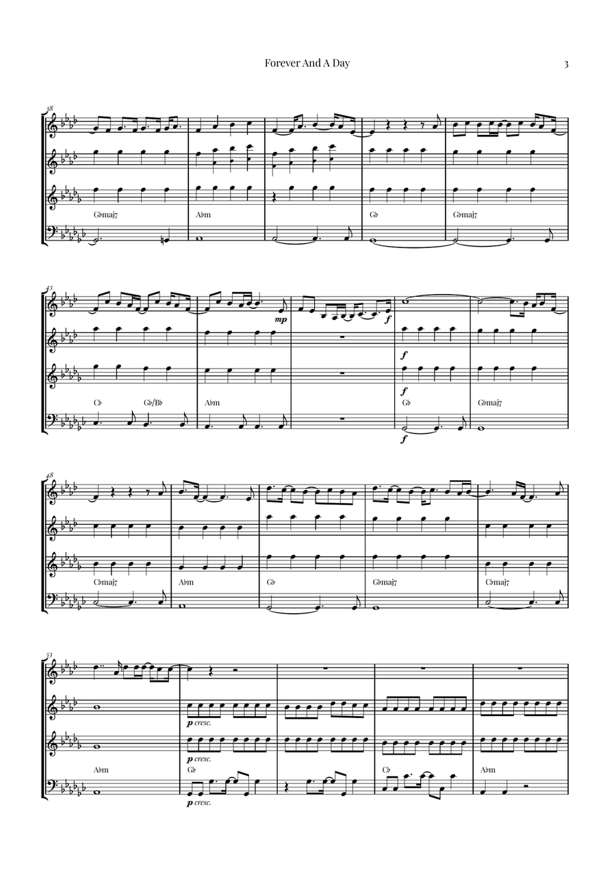 Forever And A Day Brass Quartet scores gallery preview page 3