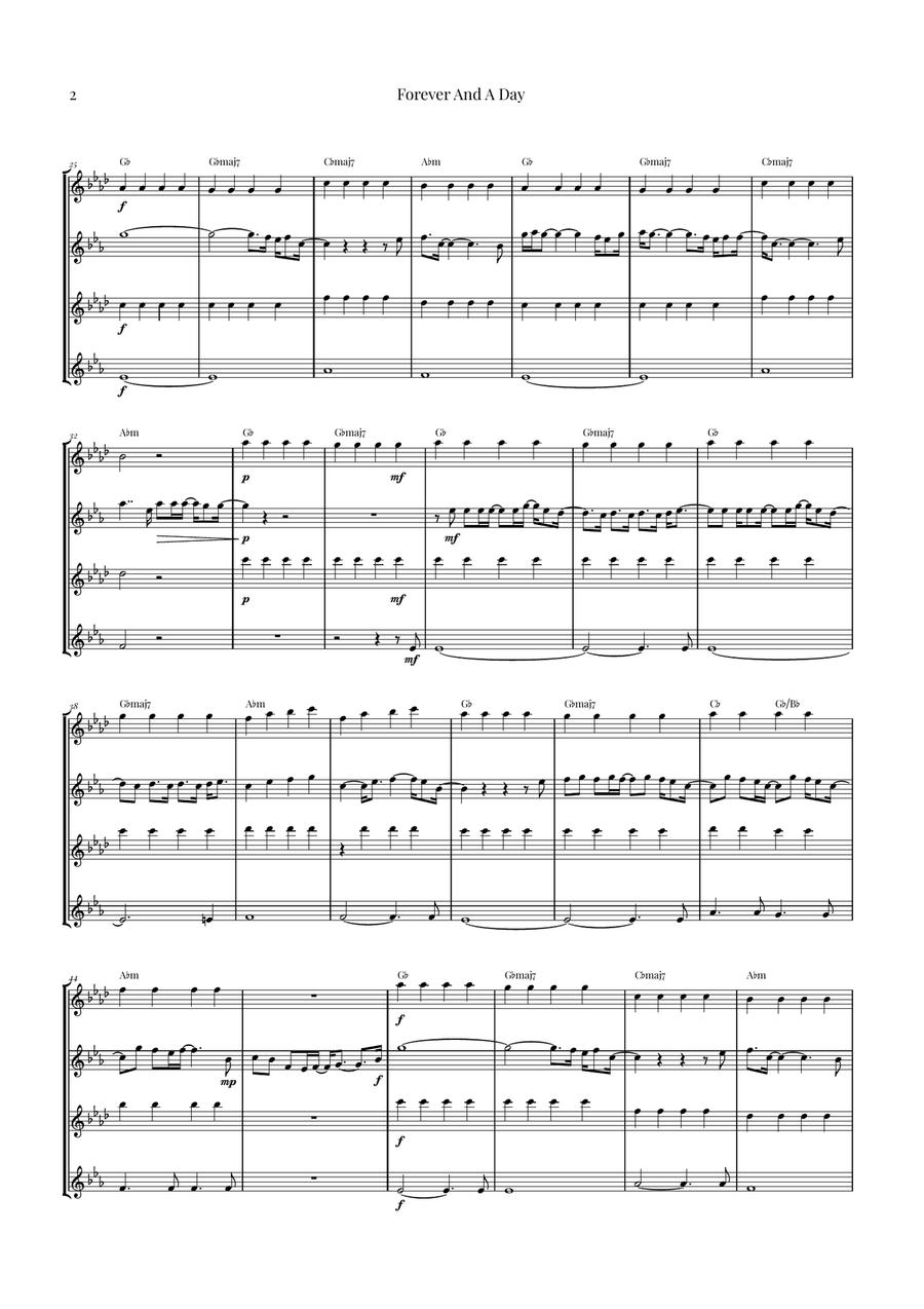 Forever And A Day Saxophone Quartet scores gallery preview page 2